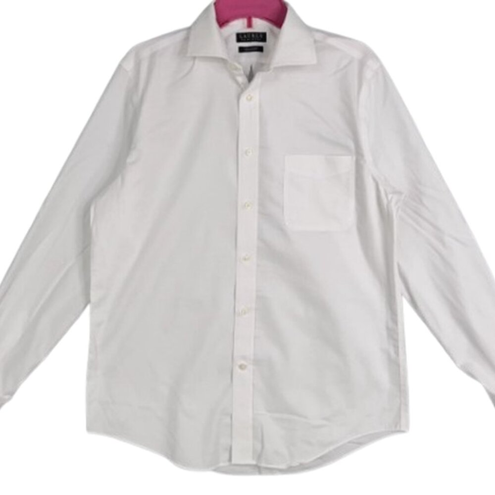 Ralph Lauren Men's Regular-Fit White Stretch Dress Shirt Size XL 17 32/33